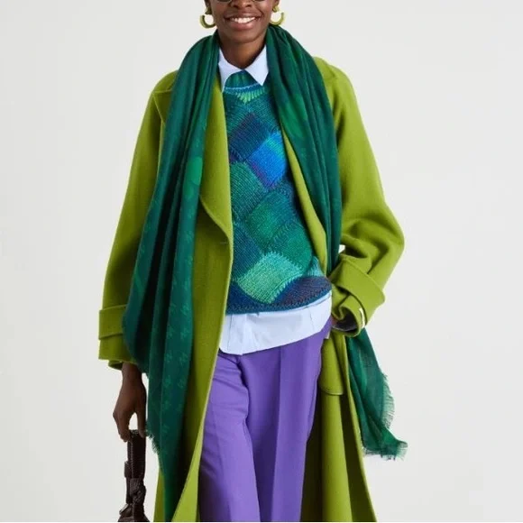 NWOT Weekend Max Mara Label-cut Jacquard Viscose Wool Stole